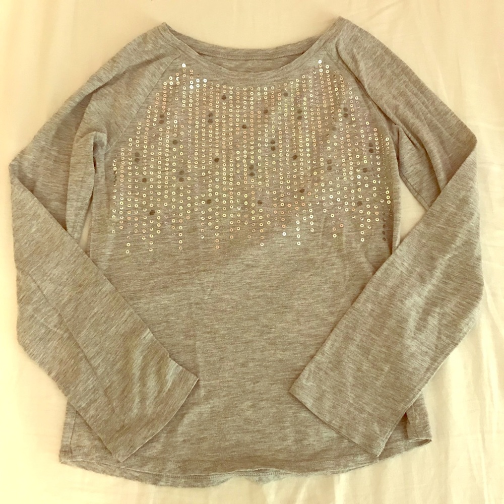 Justice Grey Long Sleeve Shirt With Sequins